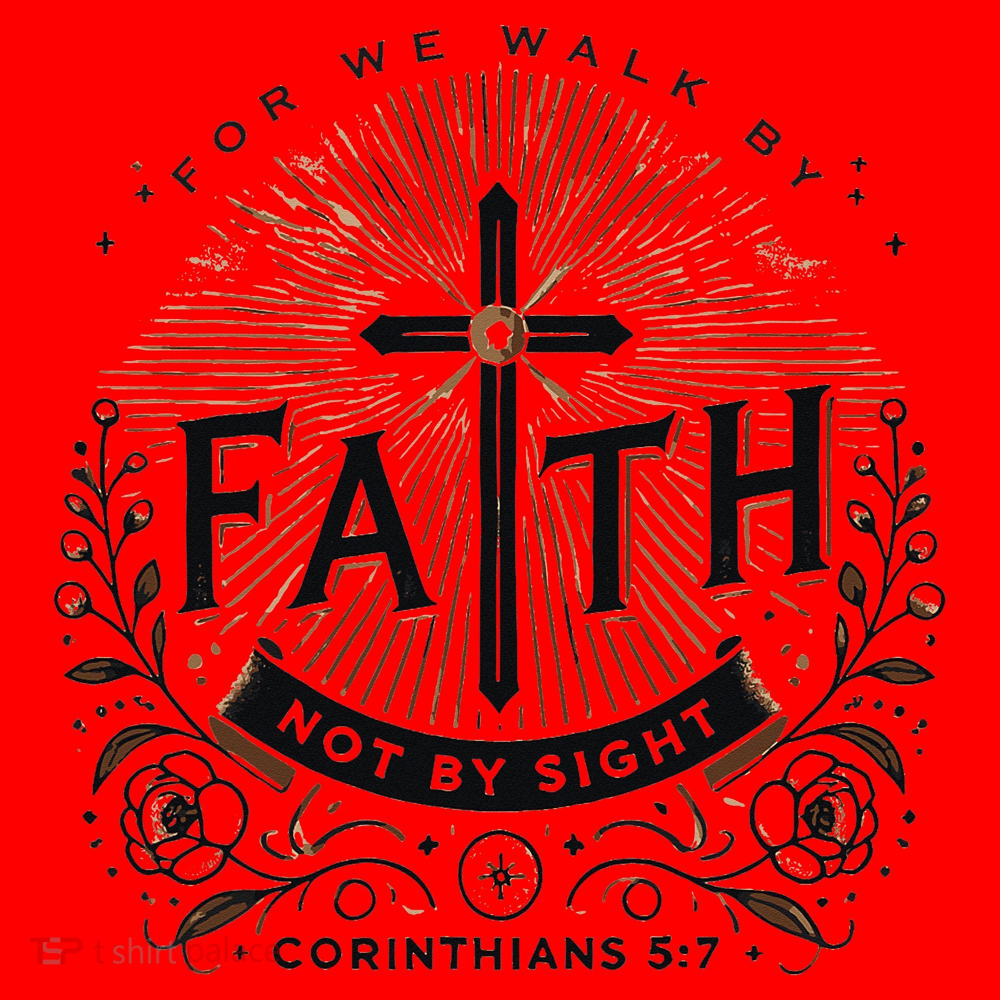 For We Walk Faith Not By Sight Christian Bible Verse Santa Hat