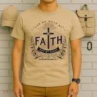 For We Walk Faith Not By Sight Christian Bible Verse T-Shirt thumb 6