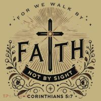 For We Walk Faith Not By Sight Christian Bible Verse Polo thumb 2