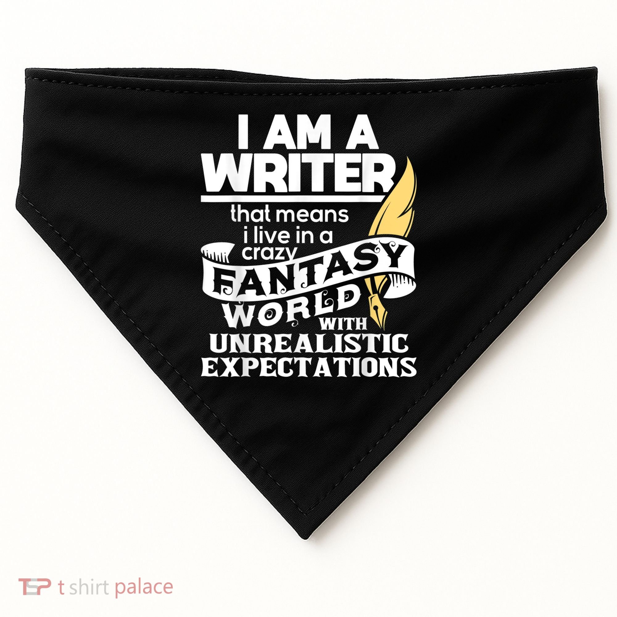 Fantasy World With Unrealistic Expectations Author Writer USA-Made Doggie Bandana