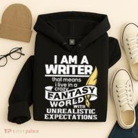 Fantasy World With Unrealistic Expectations Author Writer Hoodie thumb 4