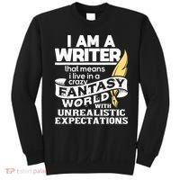 Fantasy World With Unrealistic Expectations Author Writer Sweatshirt thumb 0