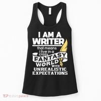 Fantasy World With Unrealistic Expectations Author Writer Women's Tank Top thumb 0