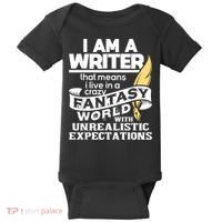 Fantasy World With Unrealistic Expectations Author Writer Baby Bodysuit thumb 0