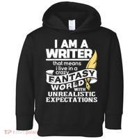 Fantasy World With Unrealistic Expectations Author Writer Toddler Hoodie thumb 0
