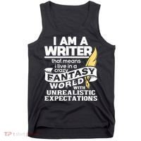 Fantasy World With Unrealistic Expectations Author Writer Tank Top thumb 0