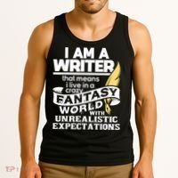 Fantasy World With Unrealistic Expectations Author Writer Tank Top thumb 3