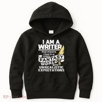 Fantasy World With Unrealistic Expectations Author Writer Kids Hoodie thumb 0