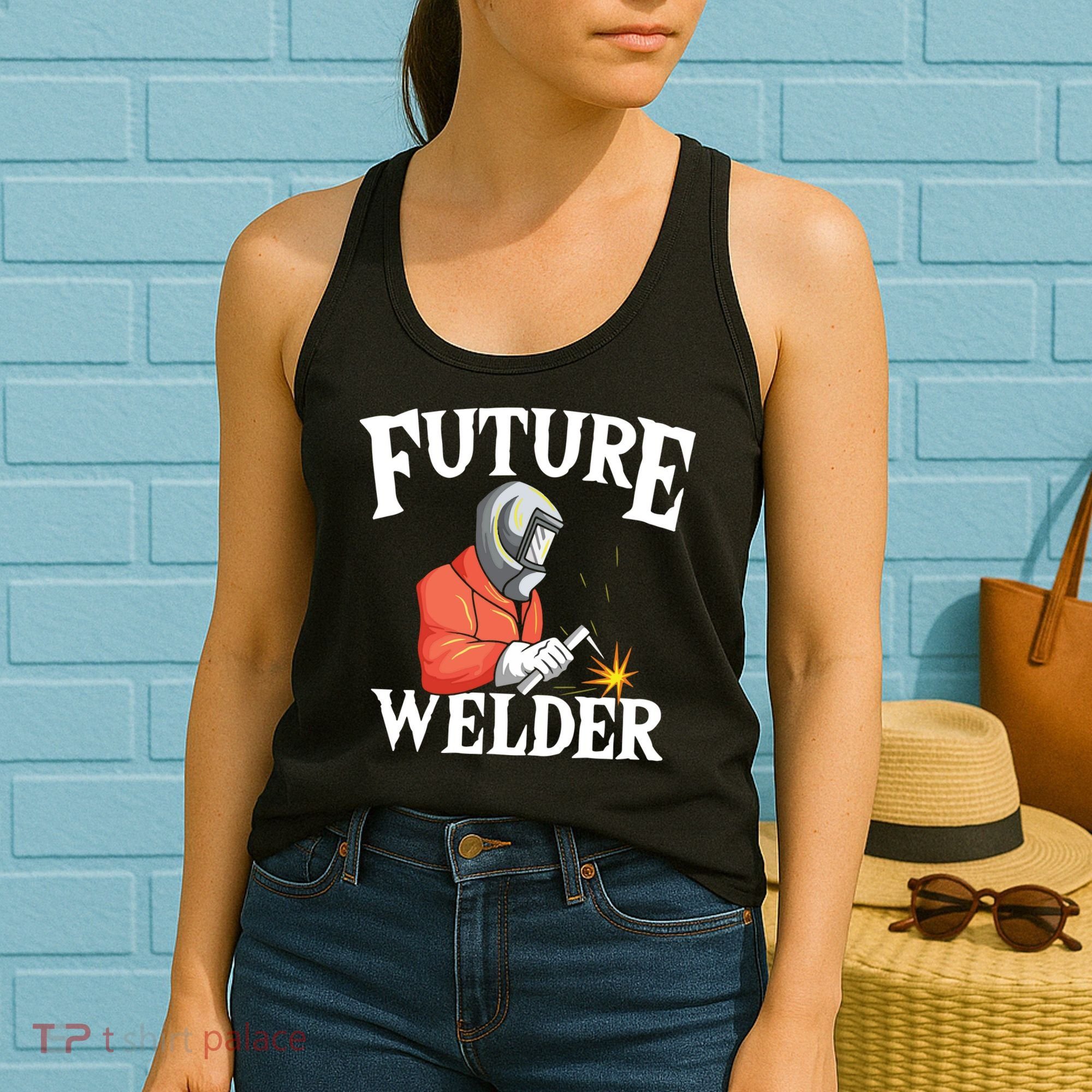 Future Welder Welding Helmet Metal Fabrication Fusing MIG Women's Tank Top