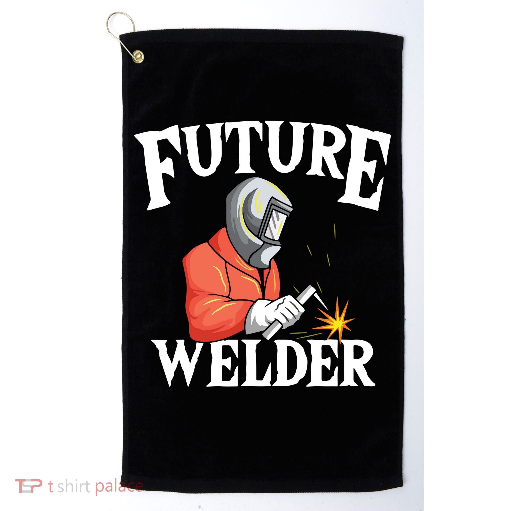 Future Welder Welding Helmet Metal Fabrication Fusing MIG Golf Towel