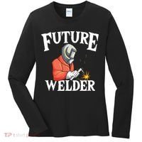 Future Welder Welding Helmet Metal Fabrication Fusing MIG Women's Long Sleeve Shirt thumb 0