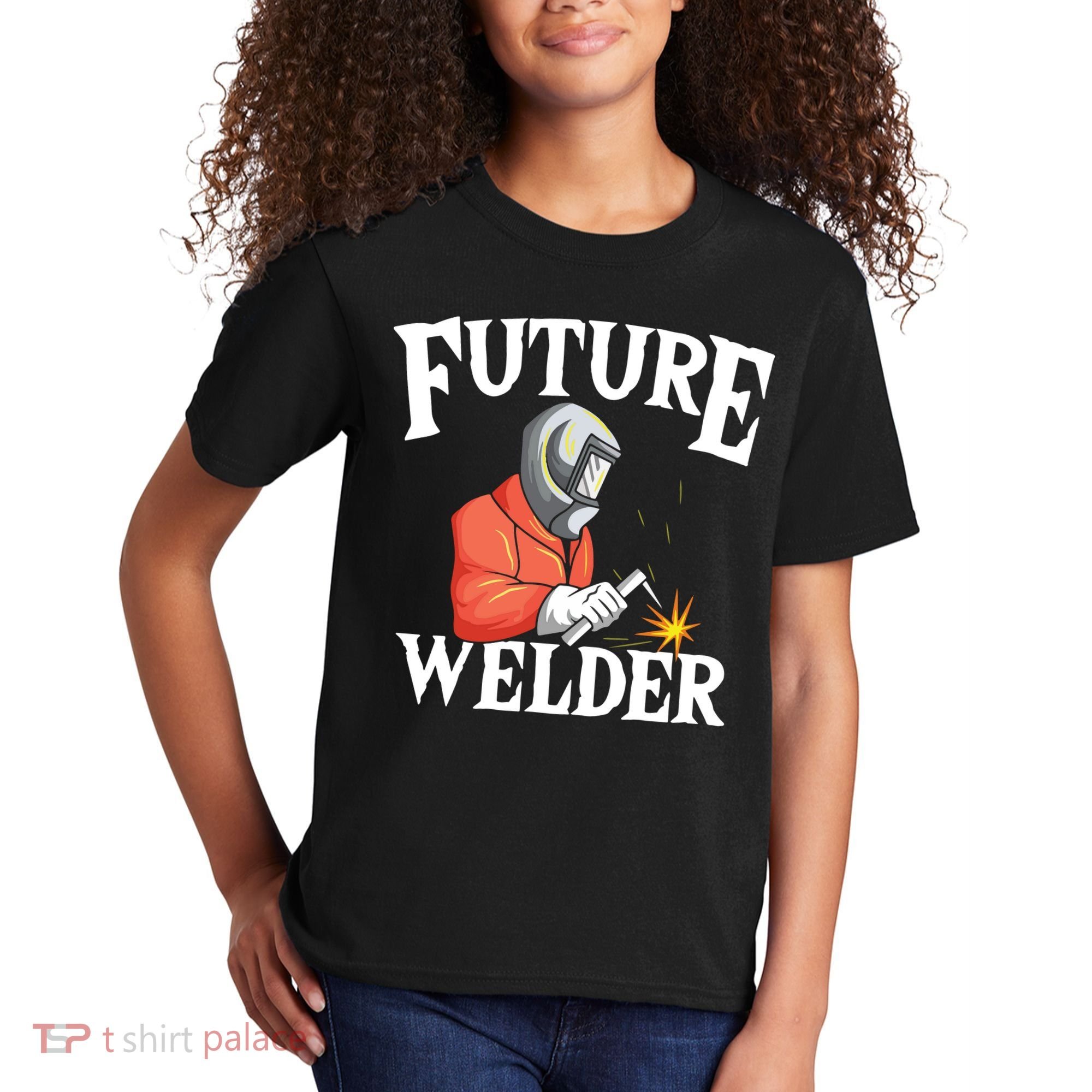 Future Welder Welding Helmet Metal Fabrication Fusing MIG Kids T-Shirt