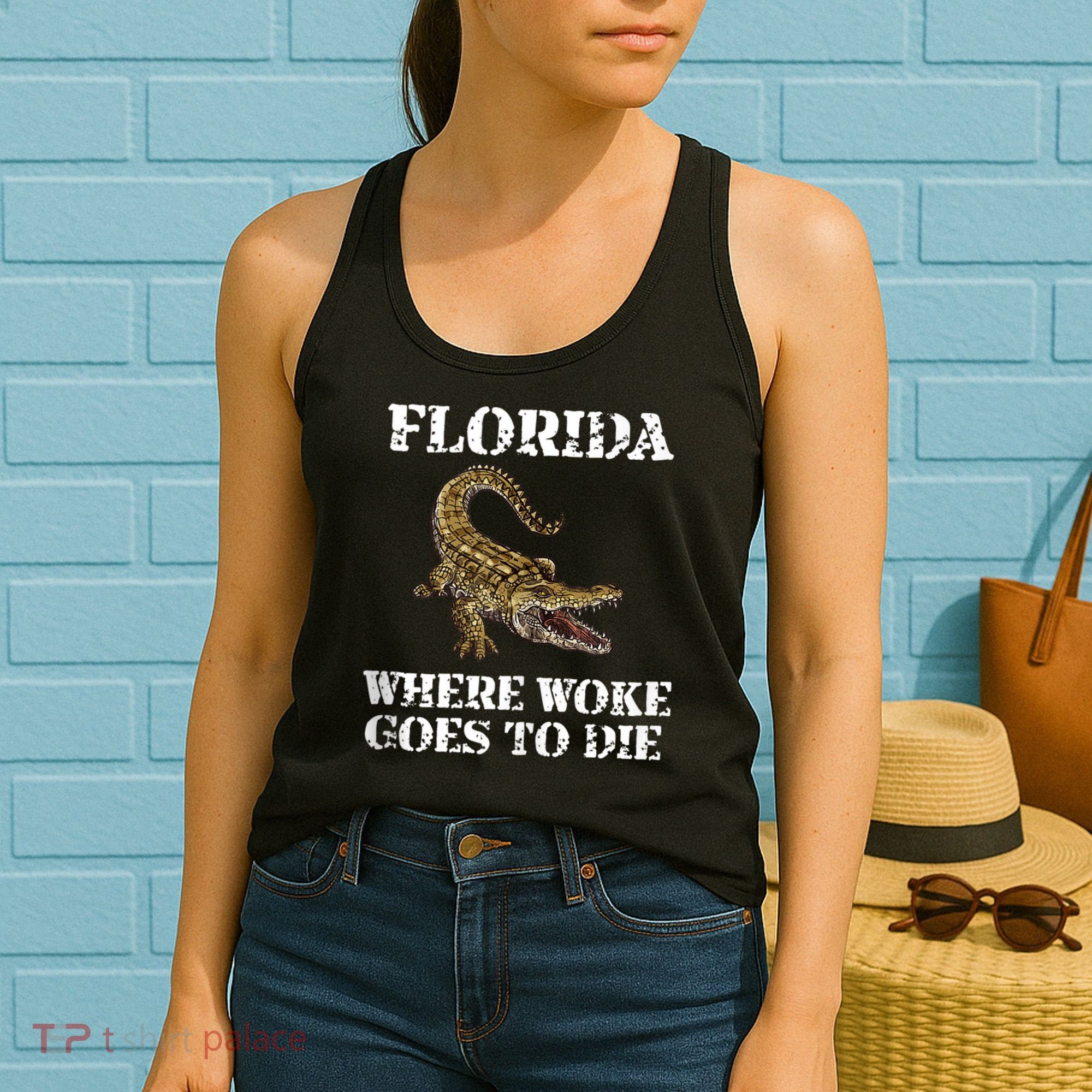 Florida Where Woke Goes To Die Alligator Women's Tank Top