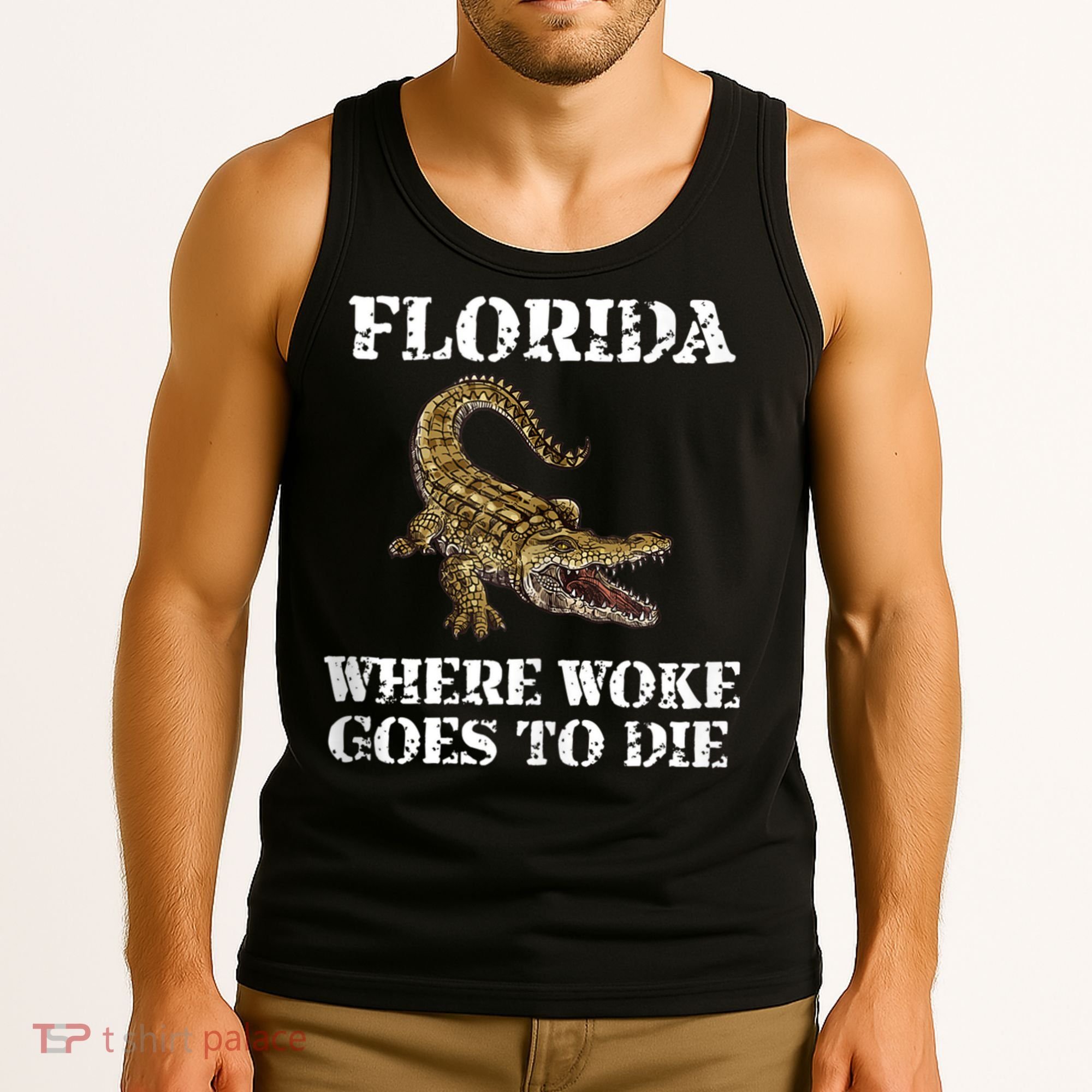 Florida Where Woke Goes To Die Alligator Tank Top