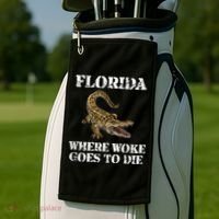 Florida Where Woke Goes To Die Alligator Golf Towel thumb 2