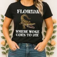 Florida Where Woke Goes To Die Alligator Women's T-Shirt thumb 2