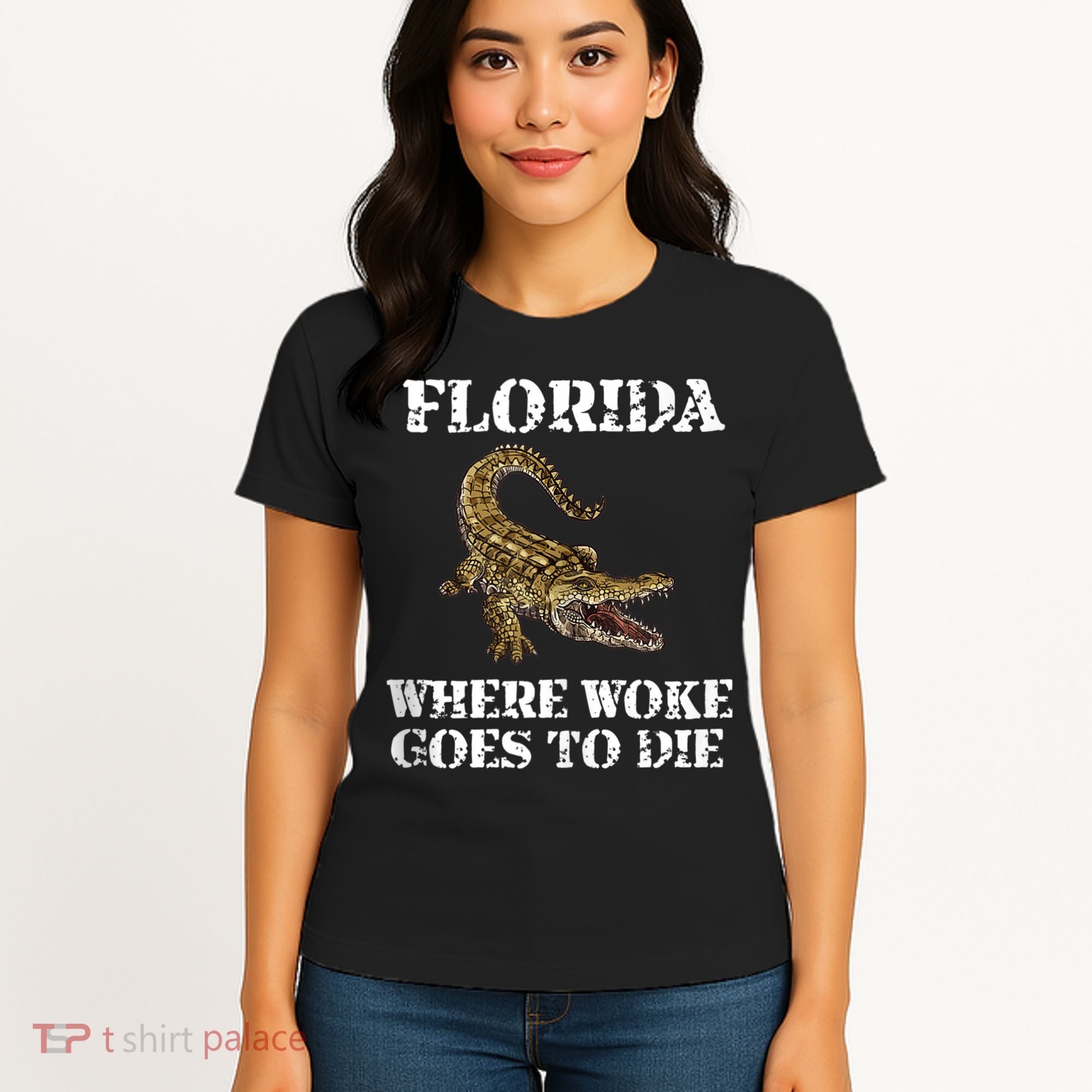 Florida Where Woke Goes To Die Alligator Women's T-Shirt