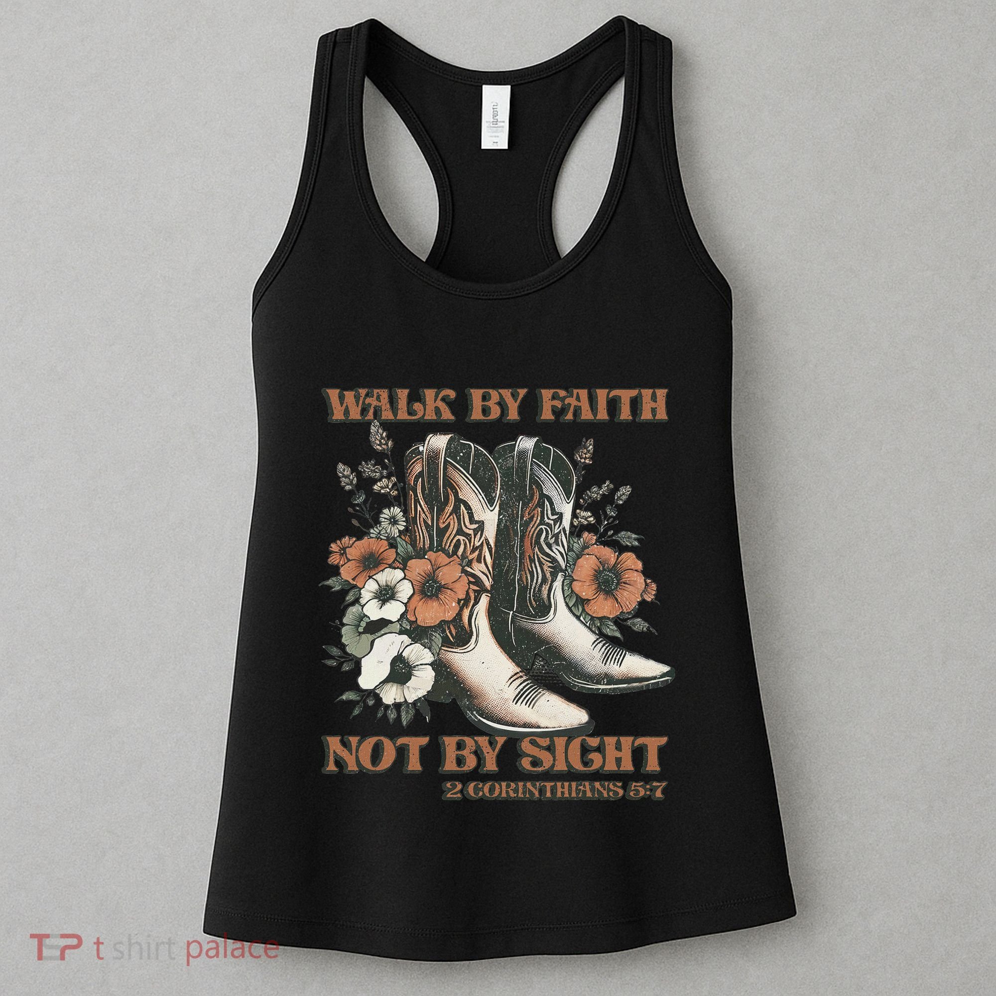 Faith We Walk By Faith Not By Sight Christian Women's Tank Top