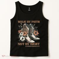 Faith We Walk By Faith Not By Sight Christian Tank Top thumb 2