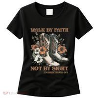 Faith We Walk By Faith Not By Sight Christian Women's T-Shirt thumb 0