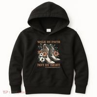 Faith We Walk By Faith Not By Sight Christian Kids Hoodie thumb 0