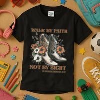 Faith We Walk By Faith Not By Sight Christian Kids T-Shirt thumb 3