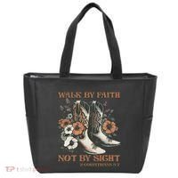 Faith We Walk By Faith Not By Sight Christian Tote Bag thumb 0