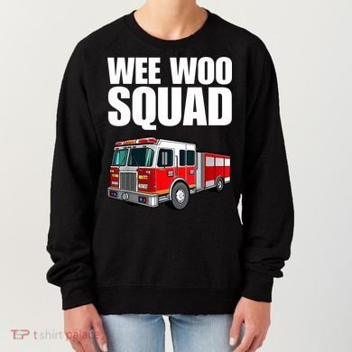 Funny Wee Woo Squad Fire Truck Design Women's Sweatshirt