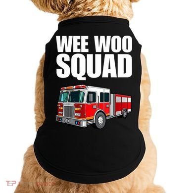 Funny Wee Woo Squad Fire Truck Design Doggie Tank