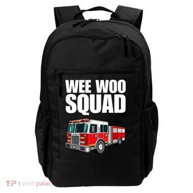 Funny Wee Woo Squad Fire Truck Design Backpack