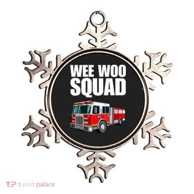 Funny Wee Woo Squad Fire Truck Design Ornament