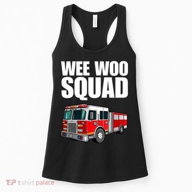 Funny Wee Woo Squad Fire Truck Design Women's Tank Top