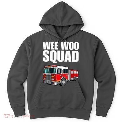 Funny Wee Woo Squad Fire Truck Design Hoodie