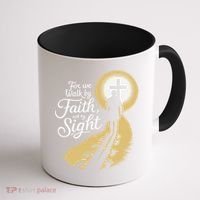 For We Walk Faith Not By Sight Christian Bible Verse Coffee Mug thumb 1