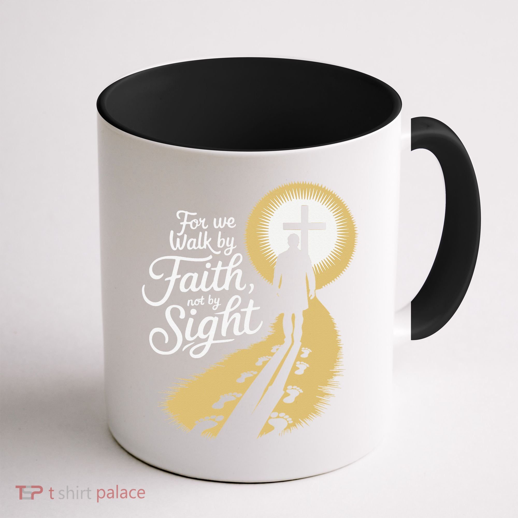 For We Walk Faith Not By Sight Christian Bible Verse Coffee Mug