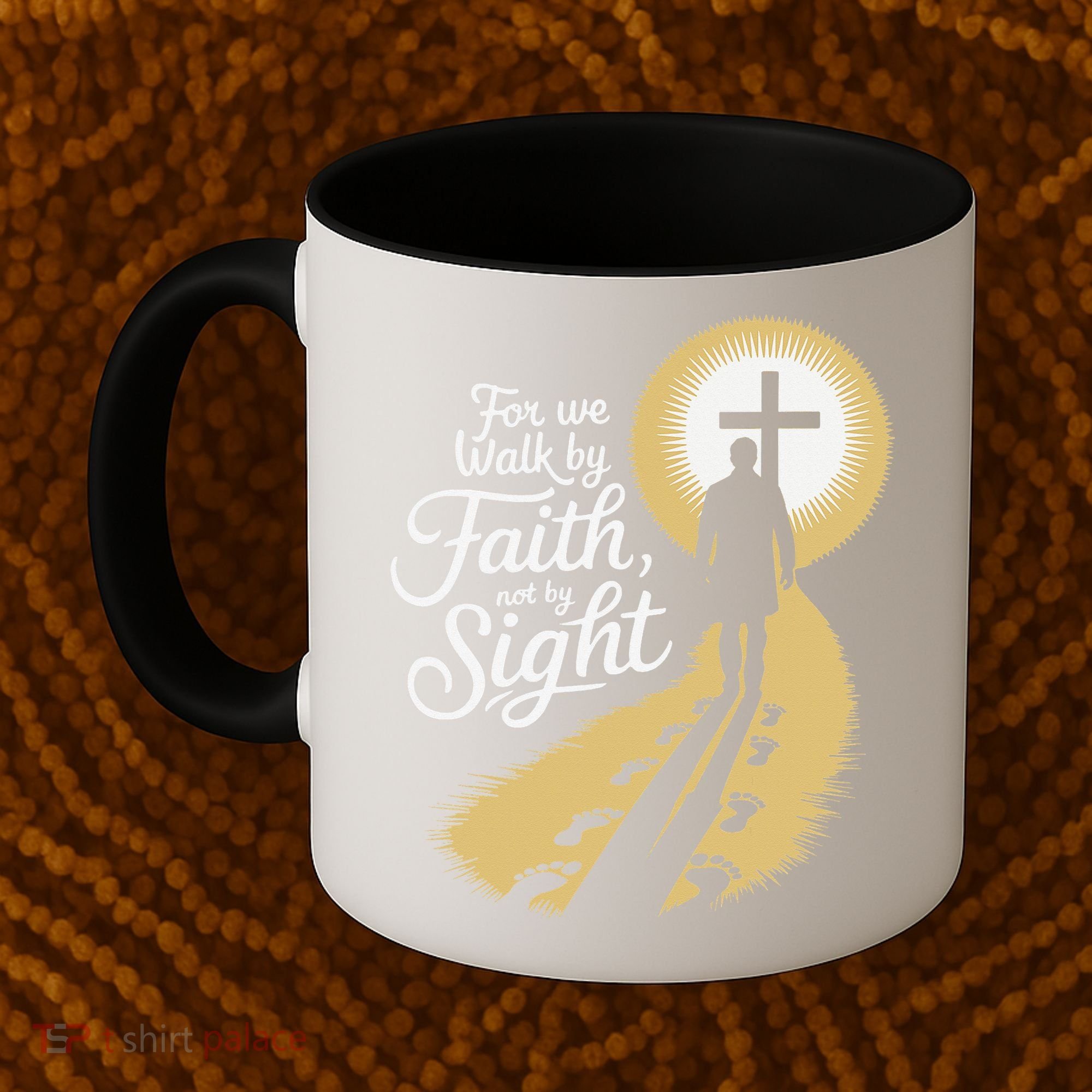 For We Walk Faith Not By Sight Christian Bible Verse Coffee Mug