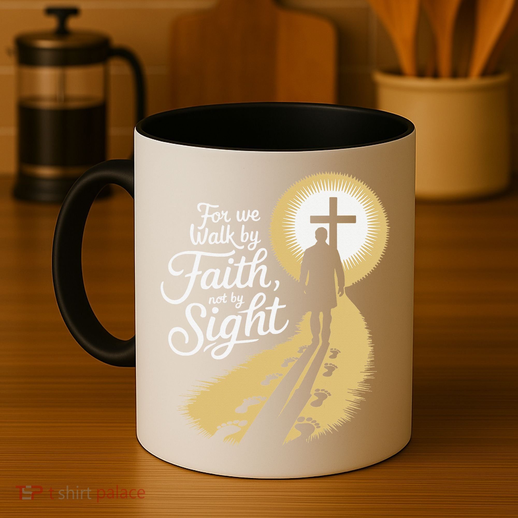 For We Walk Faith Not By Sight Christian Bible Verse Coffee Mug