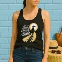 For We Walk Faith Not By Sight Christian Bible Verse Women's Tank Top thumb 2