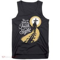 For We Walk Faith Not By Sight Christian Bible Verse Tank Top thumb 0