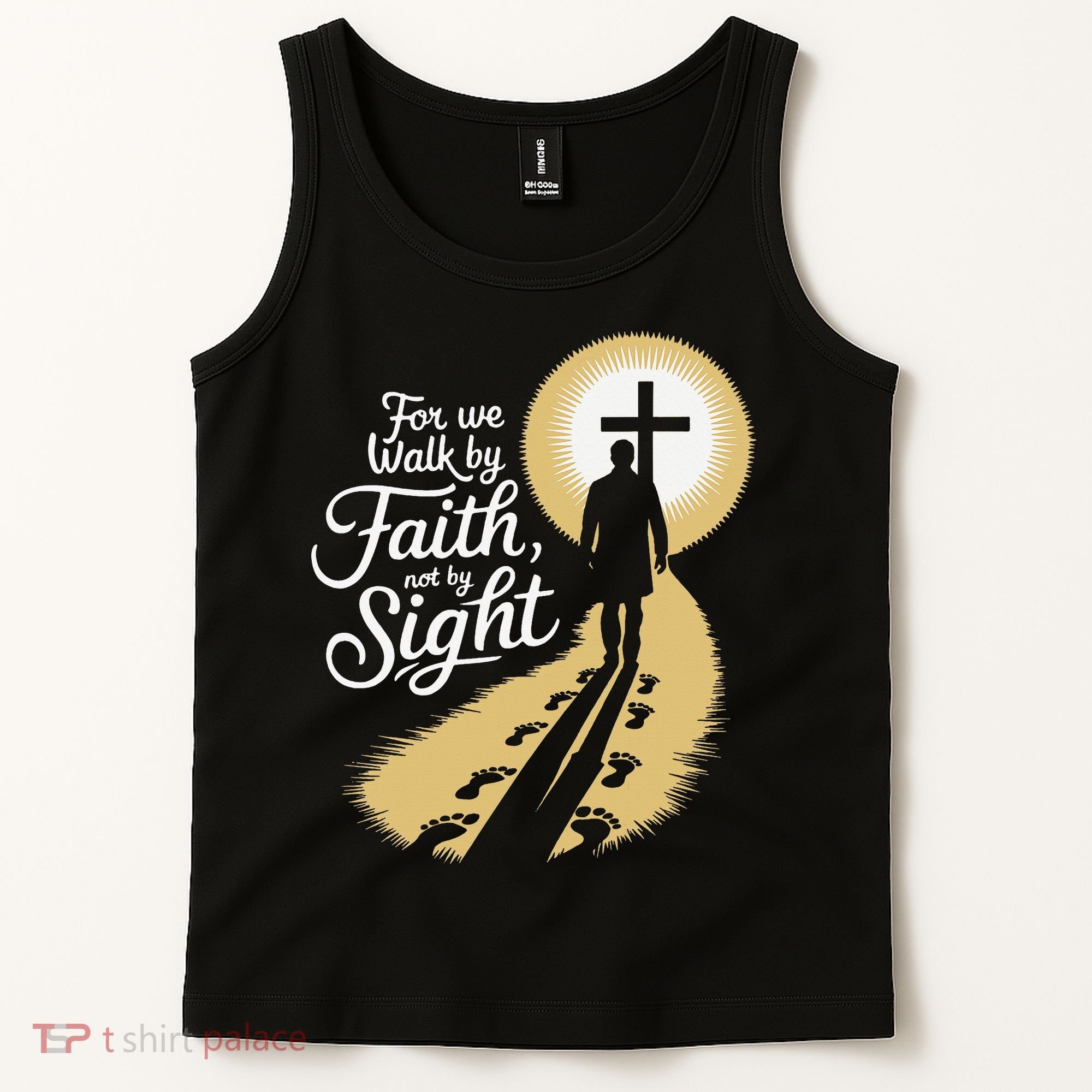 For We Walk Faith Not By Sight Christian Bible Verse Tank Top