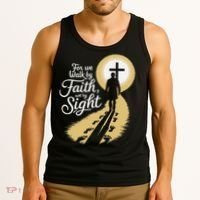 For We Walk Faith Not By Sight Christian Bible Verse Tank Top thumb 3