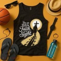 For We Walk Faith Not By Sight Christian Bible Verse Tank Top thumb 4