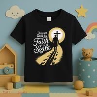 For We Walk Faith Not By Sight Christian Bible Verse Toddler T-Shirt thumb 3