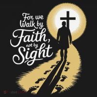 For We Walk Faith Not By Sight Christian Bible Verse Women's Long Sleeve Shirt thumb 2