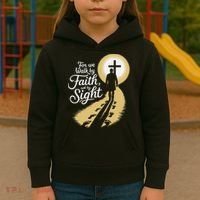 For We Walk Faith Not By Sight Christian Bible Verse Kids Hoodie thumb 3