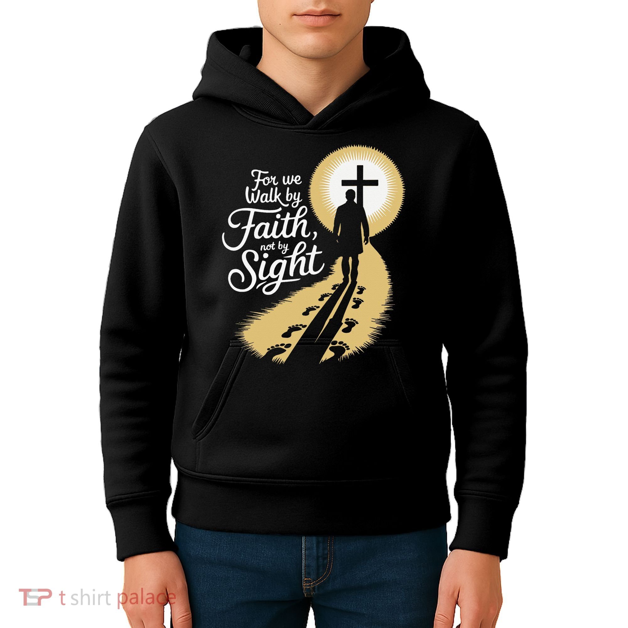 For We Walk Faith Not By Sight Christian Bible Verse Kids Hoodie
