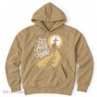 For We Walk Faith Not By Sight Christian Bible Verse Hoodie thumb 0