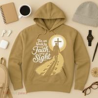 For We Walk Faith Not By Sight Christian Bible Verse Hoodie thumb 3