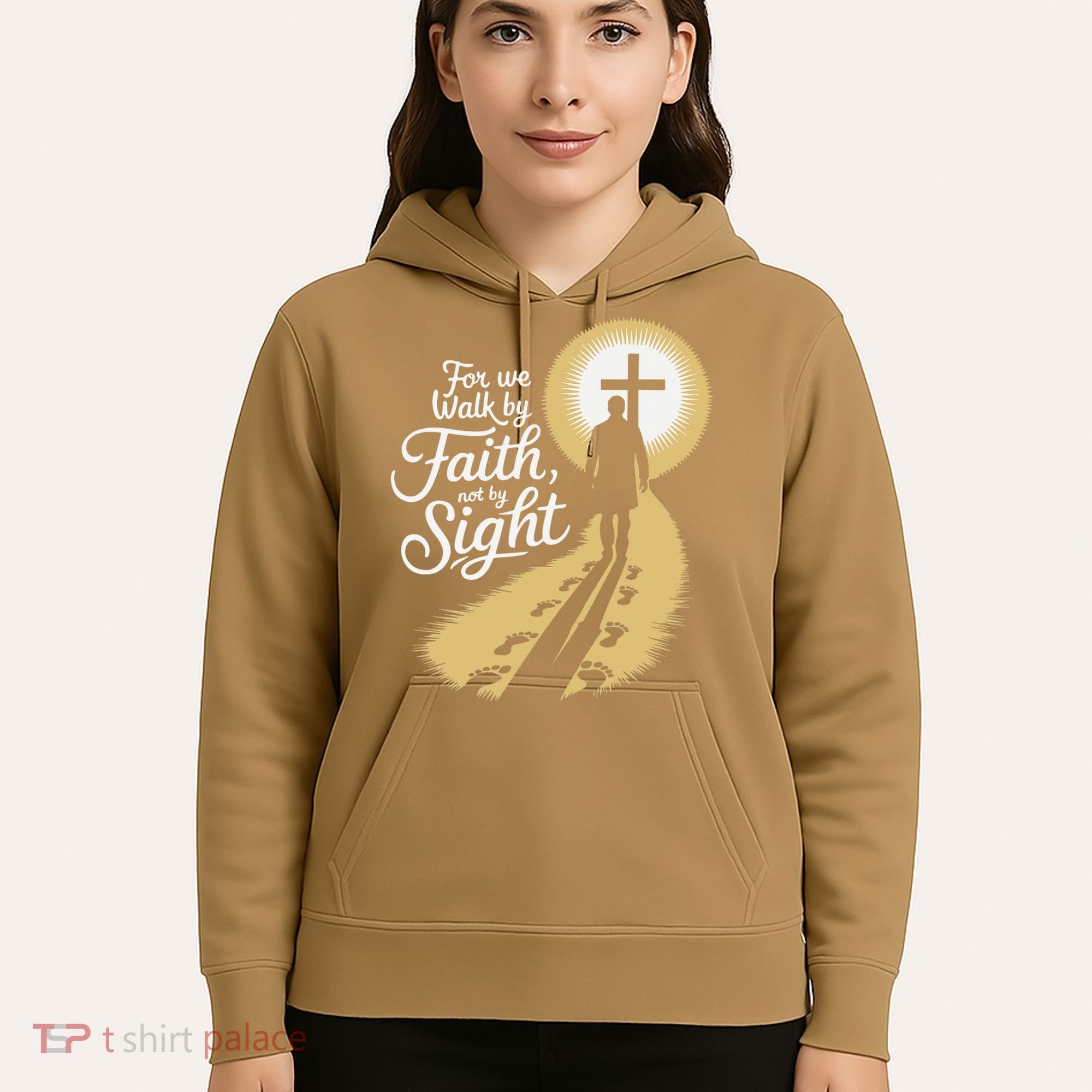 For We Walk Faith Not By Sight Christian Bible Verse Hoodie