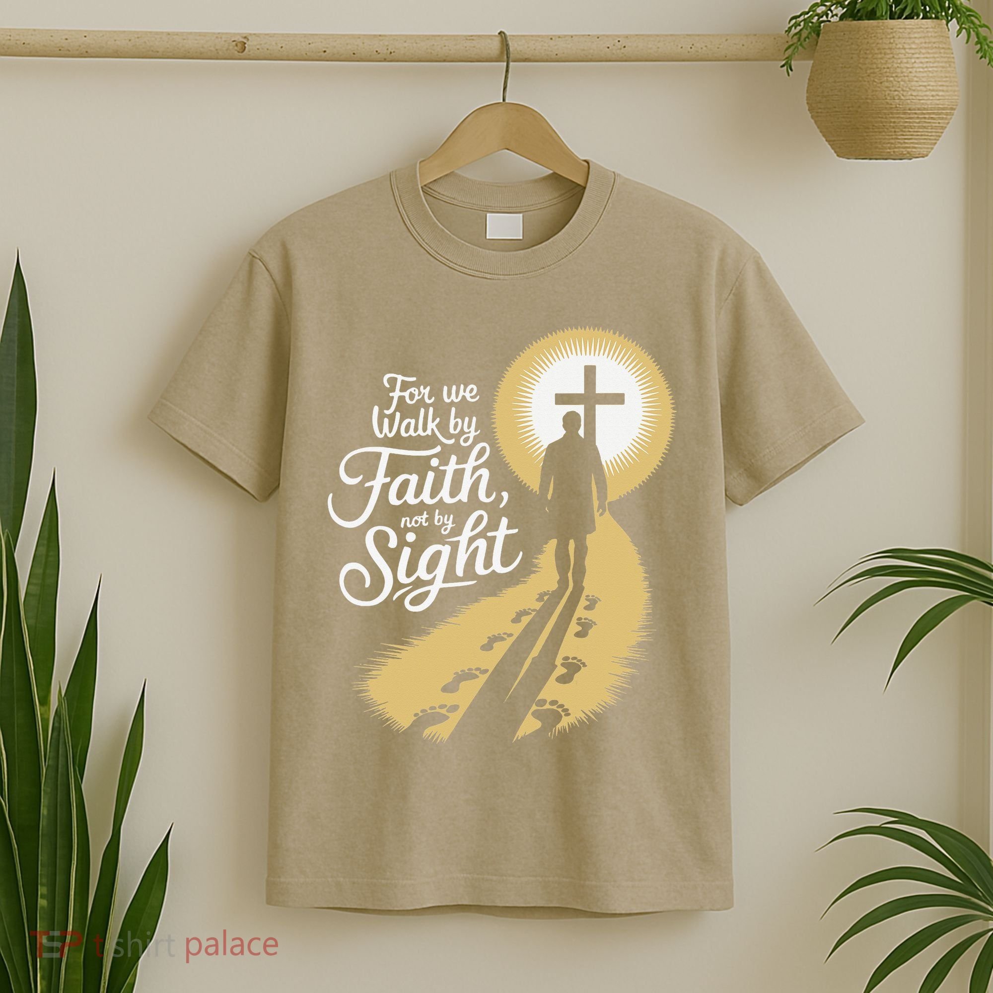 For We Walk Faith Not By Sight Christian Bible Verse T-Shirt